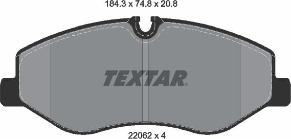 Textar 2206201 — Zestaw klocków hamulcowych, hamulce tarczowe