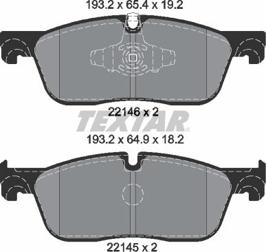 Textar 2214601 — Zestaw klocków hamulcowych, hamulce tarczowe