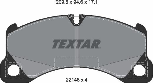 Textar 2214801 — Zestaw klocków hamulcowych, hamulce tarczowe