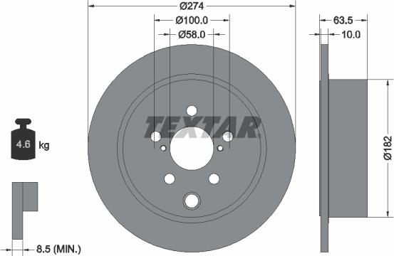 Textar 92262003 — Tarcza hamulcowa
