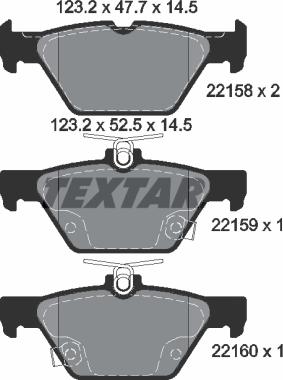 Textar 2215801 — Zestaw klocków hamulcowych, hamulce tarczowe