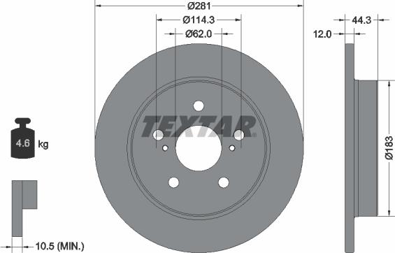 Textar 92301403 — Tarcza hamulcowa
