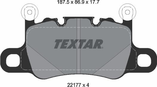 Textar 2217701 — Zestaw klocków hamulcowych, hamulce tarczowe