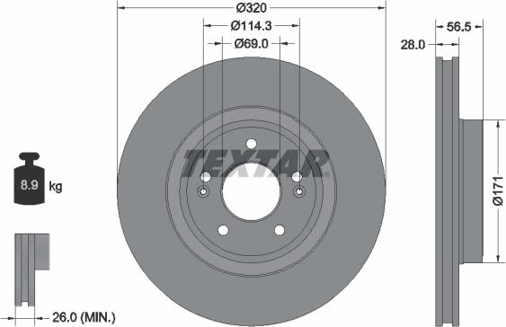 Textar 92323605 — Tarcza hamulcowa