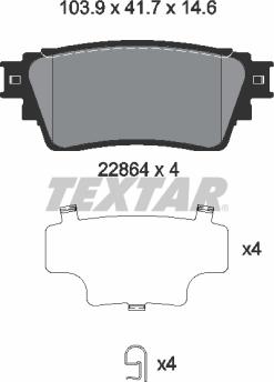 Textar 2286401 — Zestaw klocków hamulcowych, hamulce tarczowe