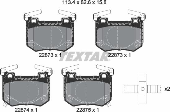 Textar 2287301 — Zestaw klocków hamulcowych, hamulce tarczowe