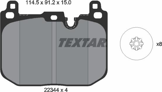 Textar 2234401 — Zestaw klocków hamulcowych, hamulce tarczowe