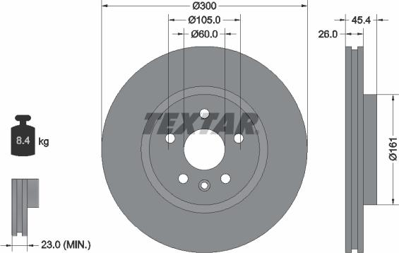 Textar 92277205 — Tarcza hamulcowa