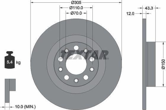 Textar 92351003 — Tarcza hamulcowa