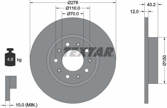 Textar 92221003 — Tarcza hamulcowa