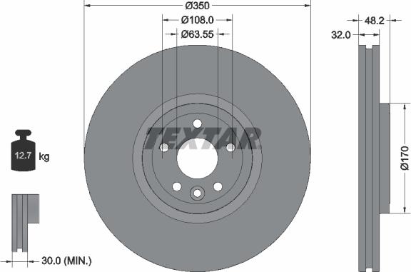 Textar 92308105 — Tarcza hamulcowa