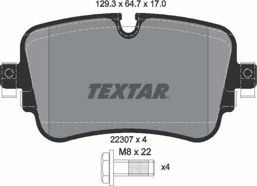 Textar 2230701 — Zestaw klocków hamulcowych, hamulce tarczowe