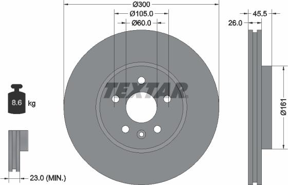 Textar 92243303 — Tarcza hamulcowa