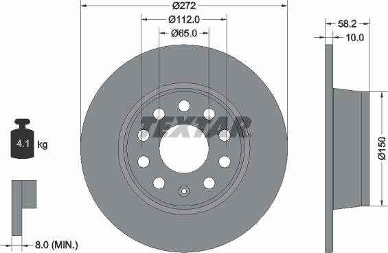 Textar 92300003 — Tarcza hamulcowa
