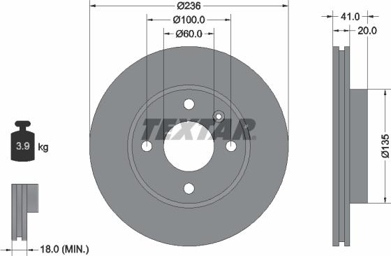 Textar 92278703 — Tarcza hamulcowa