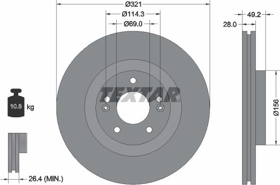 Textar 92242905 — Tarcza hamulcowa