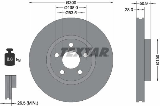 Textar 92283105 — Tarcza hamulcowa