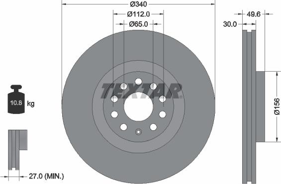 Textar 92229805 — Tarcza hamulcowa