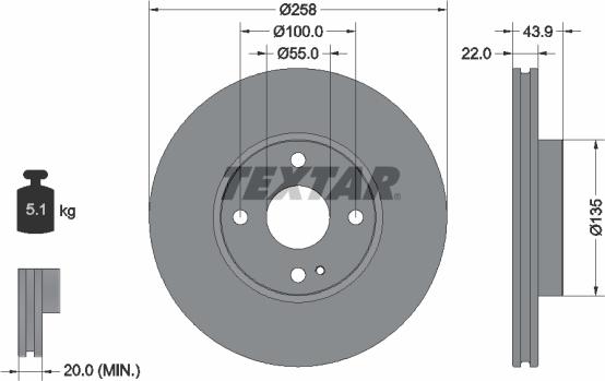 Textar 92300903 — Tarcza hamulcowa