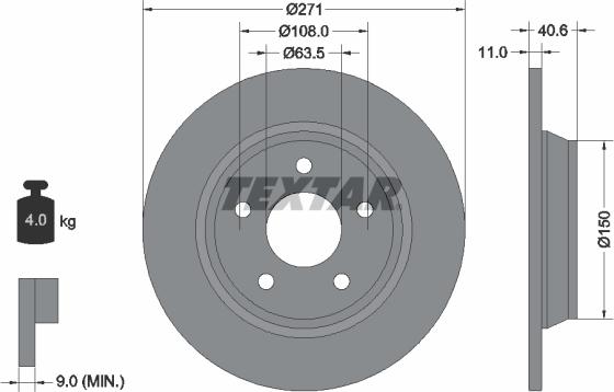 Textar 92303503 — Tarcza hamulcowa