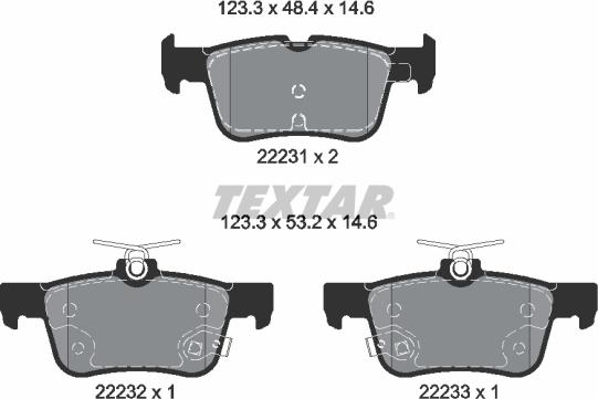 Textar 2223103 - KLOCKI HAM. FORD T. FOCUS-GALAXY-KUGA-MONDEO-S-MAX 1.0-2.0 14-