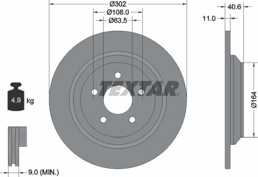 Textar 92292403 — Tarcza hamulcowa