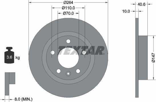 Textar 92186403 — Tarcza hamulcowa