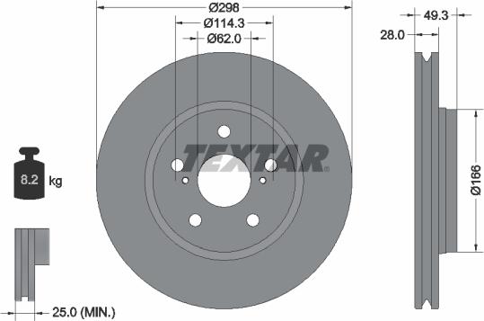 Textar 92315703 — Tarcza hamulcowa
