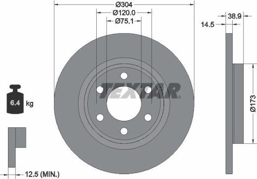 Textar 92352703 — Tarcza hamulcowa