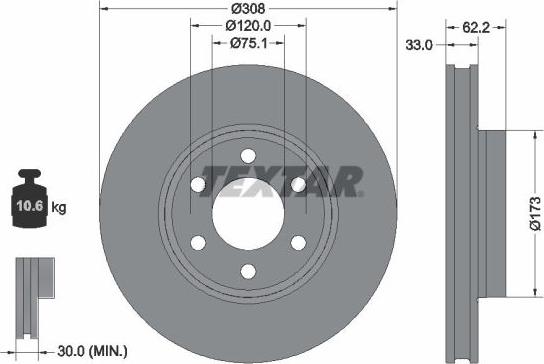 Textar 92352603 — Tarcza hamulcowa