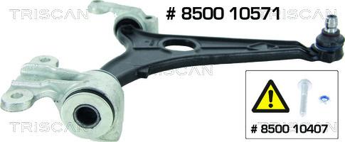 Triscan 8500 10571 — Wahacz, zawieszenie koła