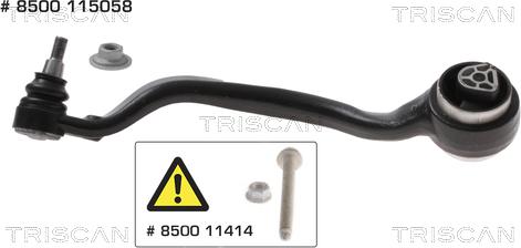 Triscan 8500 115058 — Wahacz, zawieszenie koła