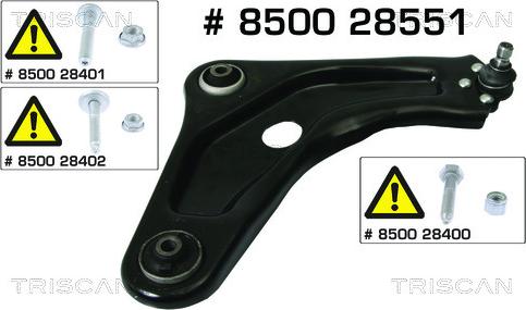 Triscan 8500 28551 — Wahacz, zawieszenie koła
