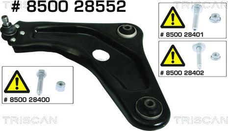 Triscan 8500 28552 — Wahacz, zawieszenie koła