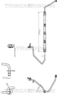 Triscan 8516 16017 — Wąż hydrauliczny, system kierowania