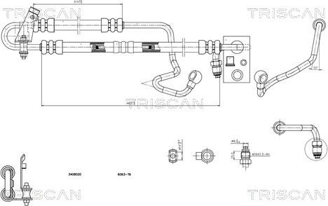Triscan 8516 11013 — Wąż hydrauliczny, system kierowania
