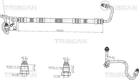 Triscan 8516 24005 — Wąż hydrauliczny, system kierowania