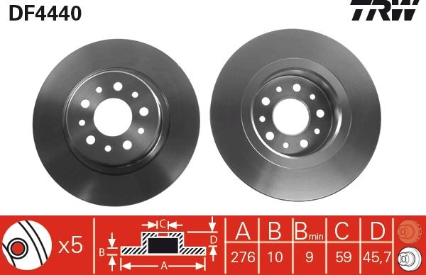 TRW DF4440 — Tarcza hamulcowa