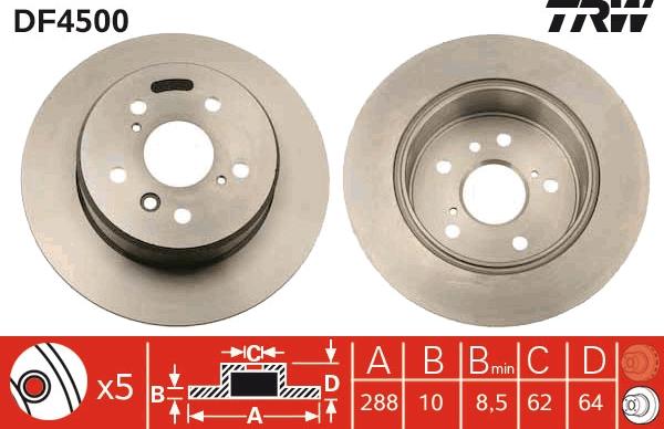 TRW DF4500 — Tarcza hamulcowa