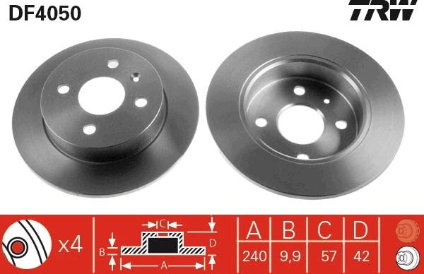 TRW DF4050 — Tarcza hamulcowa