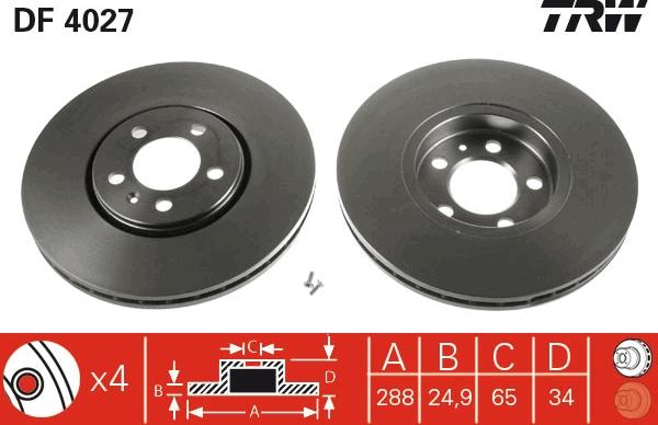 TRW DF4027 — Tarcza hamulcowa