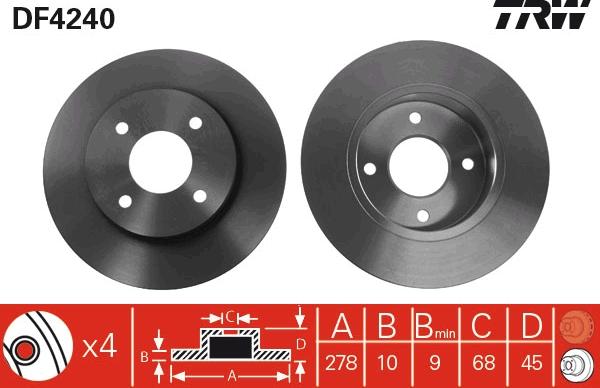 TRW DF4240 — Tarcza hamulcowa