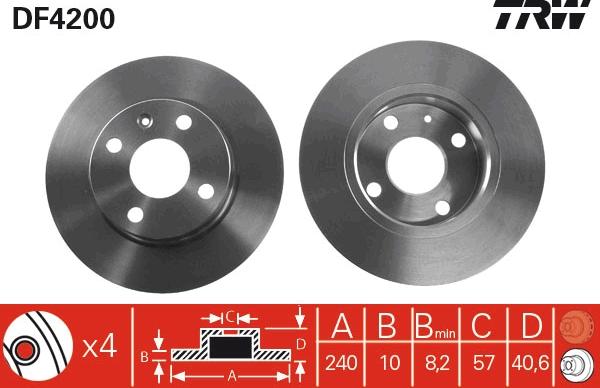 TRW DF4200 — Tarcza hamulcowa