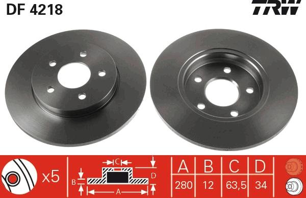TRW DF4218 — Tarcza hamulcowa