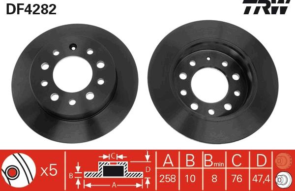 TRW DF4282 — Tarcza hamulcowa