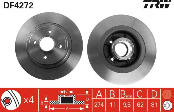 TRW DF4272 — Tarcza hamulcowa