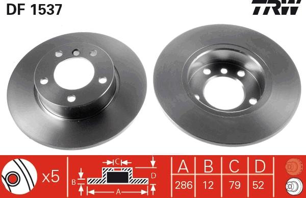 TRW DF1537 — Tarcza hamulcowa