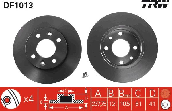 TRW DF1013 — Tarcza hamulcowa