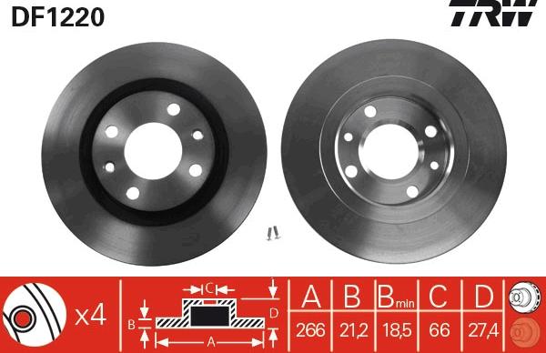 TRW DF1220 — Tarcza hamulcowa