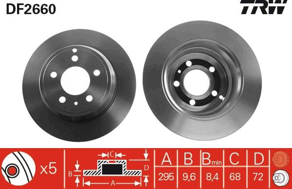 TRW DF2660 — Tarcza hamulcowa